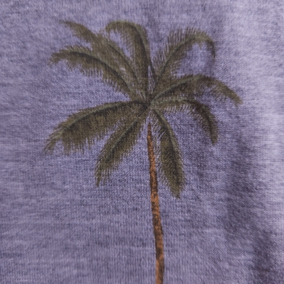 Old Navy Luxe Tank Top Women's Small Palm Tree Pattern Heather Gray - Picture 2 of 7